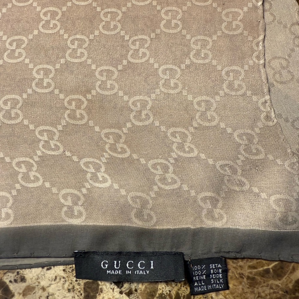 Gucci Vintage Classic GG Limited 100% Silk Scarf